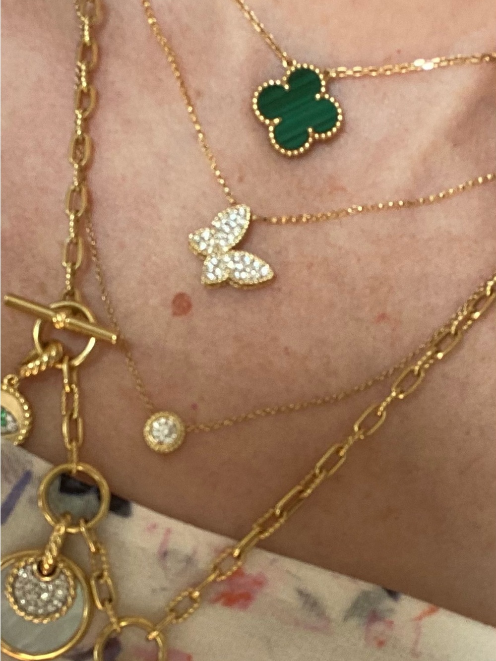 Roberto Coin Butterfly 18k YG diamond necklace 18 inches - Picture 12 of 12